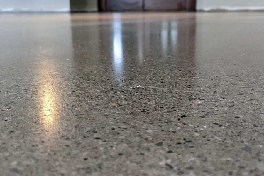 Polished concrete floor in Windsor, showing nature stone