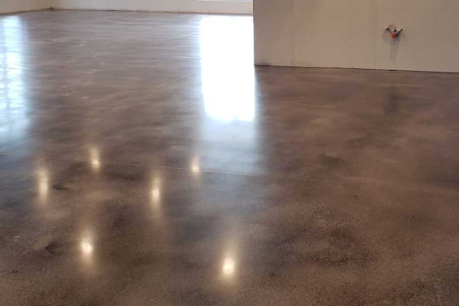 Stained and polished concrete floor, Windsor, Ontario